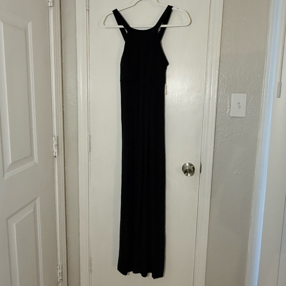 Soma Draped Sleeveless Classic Black Maxi Dress Size XS